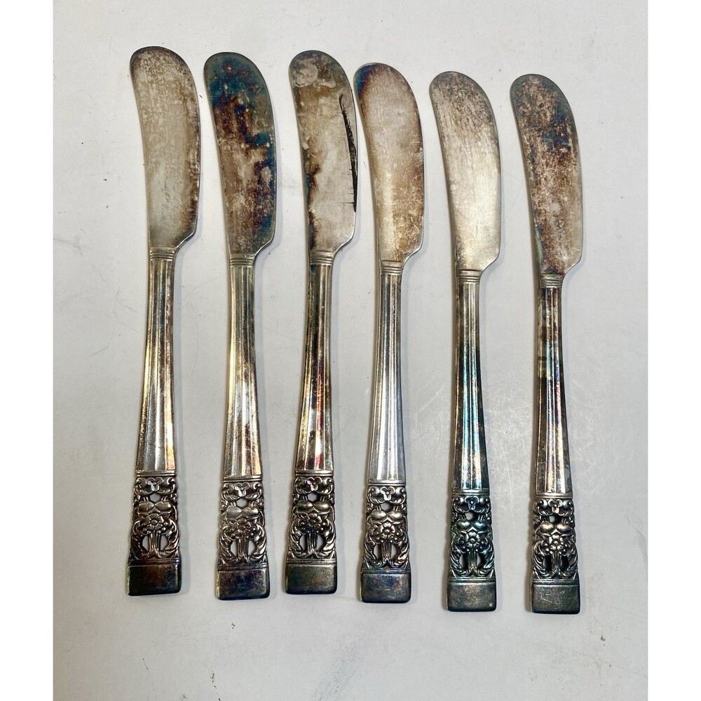 Oneida Community Coronation Silverplate Butter Knife Set of 6 Vintage 1936